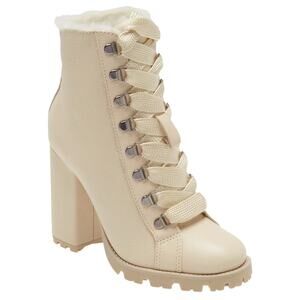 Schutz Womens Lace Up boot Egg Shell Size 8B